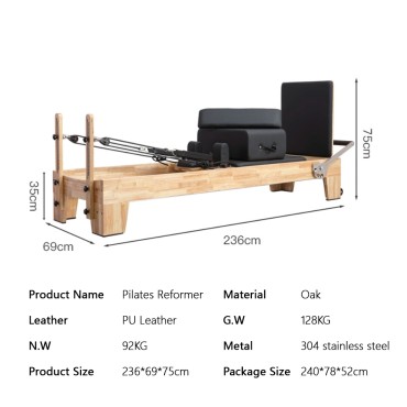 Oak Pilates Reformer